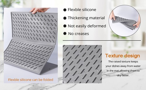 Silicone Draining Board Mat Dish Drying Mat Folding Draining Mat Pad Drainer Mat