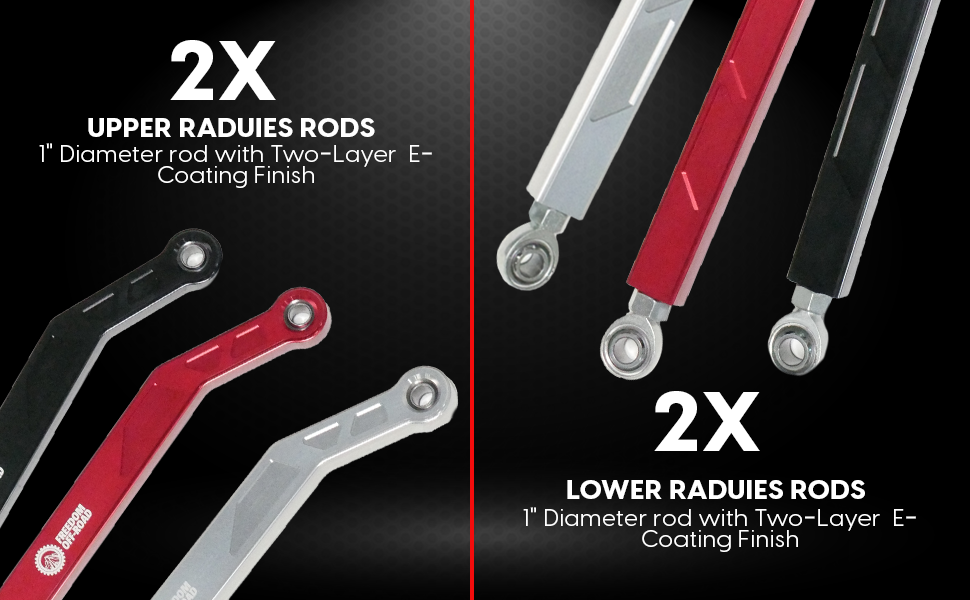 Freedom Off-Road 14-16 RZR High Clearance Heavy Duty Radius Rod Set (4) - Polish