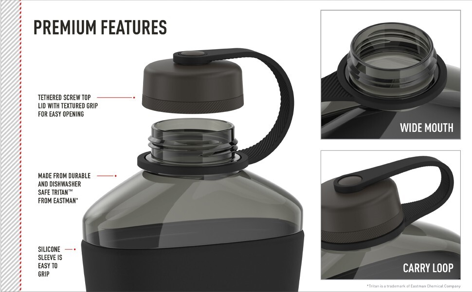 Thermos 32 oz. Alta Hard Plastic Canteen w/ Silicone Sleeve