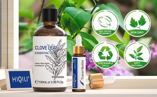 HIQILI 100ml Clove Essential Oil 100% Pure Natural Diffuser Tooth Care Hair Skin