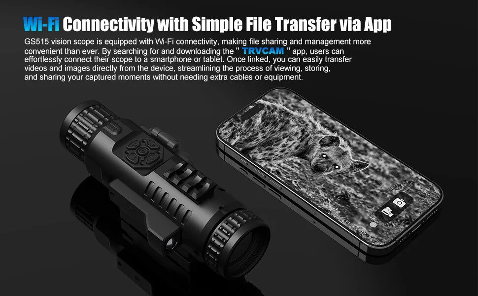 2560x1920P Digital Night Vision Rifle Scope 5-20X Hunting Monocular W/ Crosshair