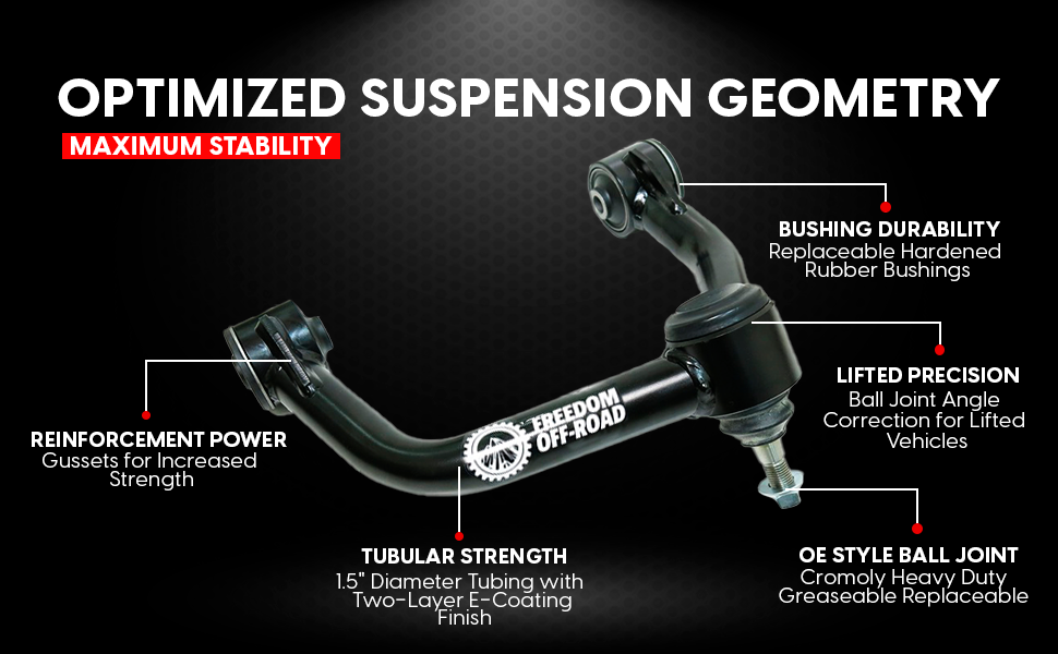 Front Upper Control Arms for 2-4” Lift Fit 99-06 Silverado/Sierra 1500 and Tahoe