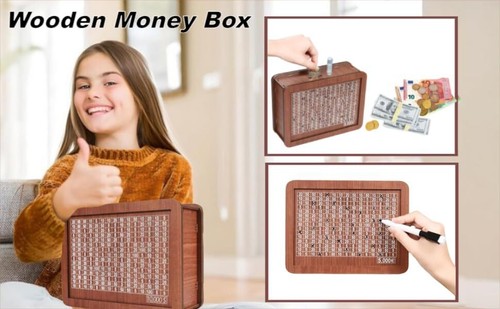 10000 Savings Challenge Box,Cashbox Kakeibo Money Saving Box, Money Vault Saving