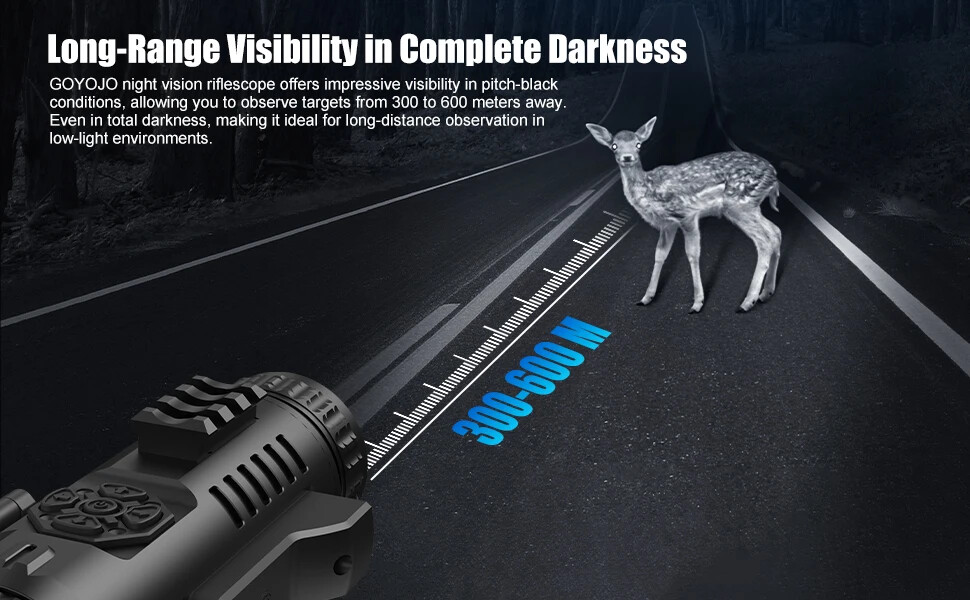 2560x1920P Digital Night Vision Rifle Scope 5-20X Hunting Monocular W/ Crosshair