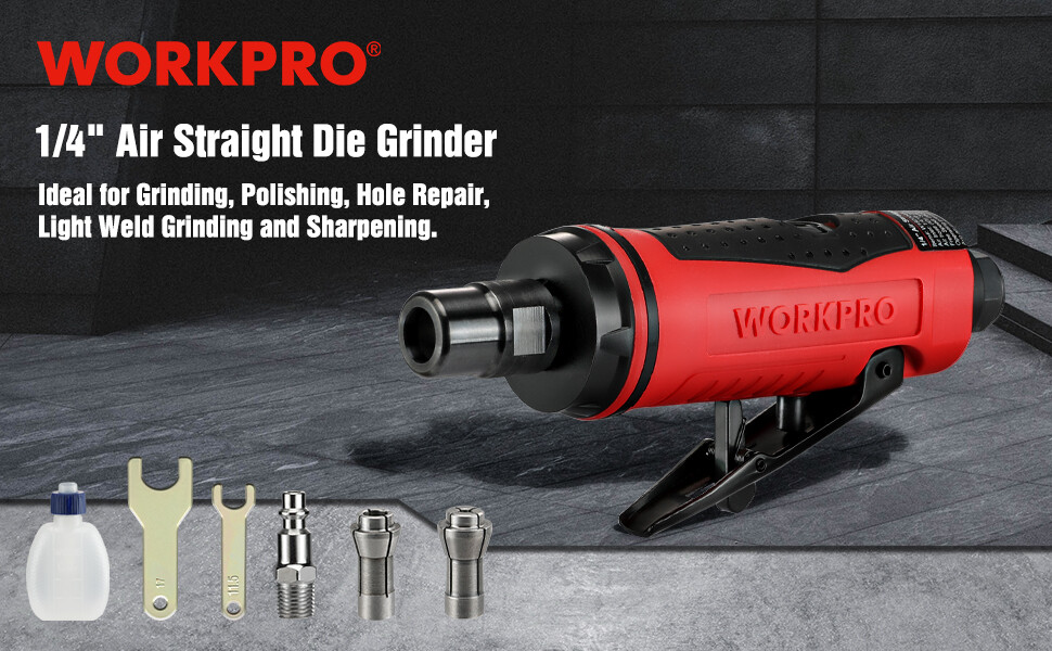 WORKPRO Air Die Grinder 1/4-Inch Pneumatic Straight 25000RPM Air-Powered