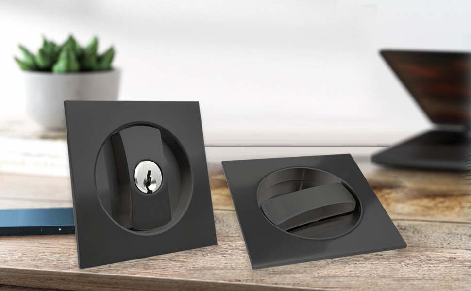 Invisible Durable Door Locks Handle with Keys for Sliding Barn Wooden Gate Door