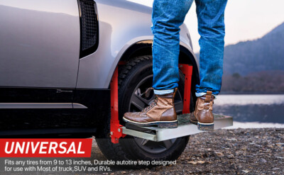 Heavy Duty Adjustable Tire Step Service Wheel Step-Up With Non-Slip Steel Surfac