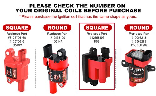 8 Pack Square Ignition Coil & Spark Plug Wire For Chevy GMC 4.8L 5.3L 6.0L 8.1L