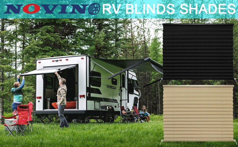 RV Blinds For Camper Windows Motorhome Trailer Pleated Privacy Shades Screen Set