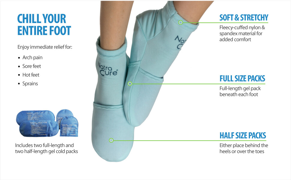NatraCure Cold Therapy Socks for Swelling, Edema, Arch,