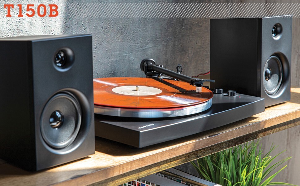 Crosley T150B-BK Bluetooth Turntable System with Speakers Black