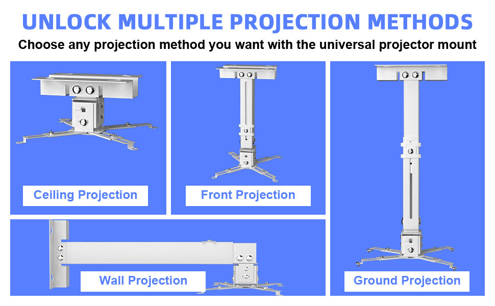 3in1 Universal 360° Swivel Tilt Projector Mount Ceiling Wall Holder Bracket 13kg