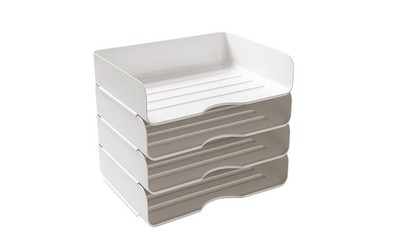 Desk Paper Tray Non-Slip Stackable Storage Stand for A4 Paper Portable Organizer