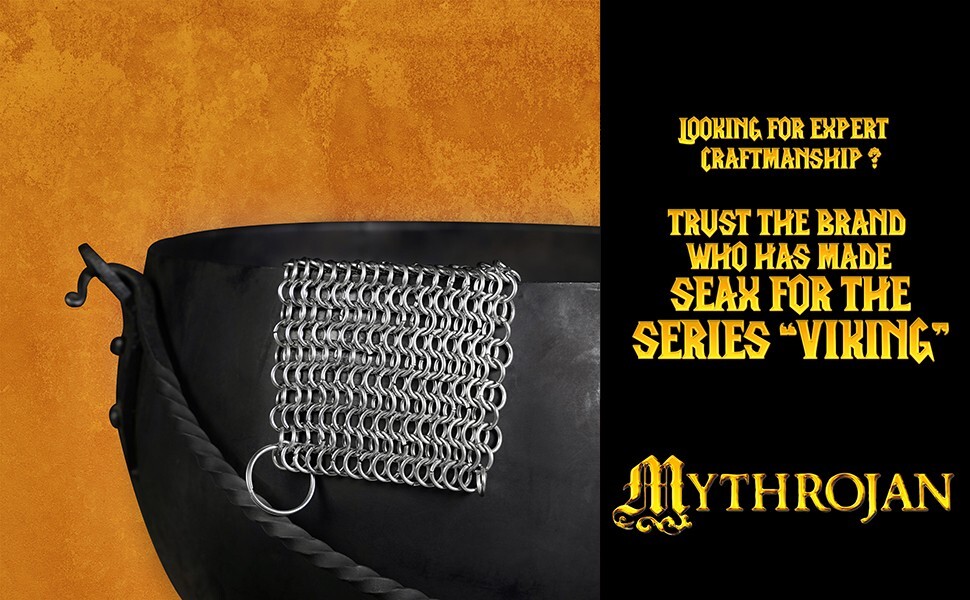 Chainmail Scrubber Stainless Steel Skillet Cast Iron Kitchen Cleaner 15 X 15cm