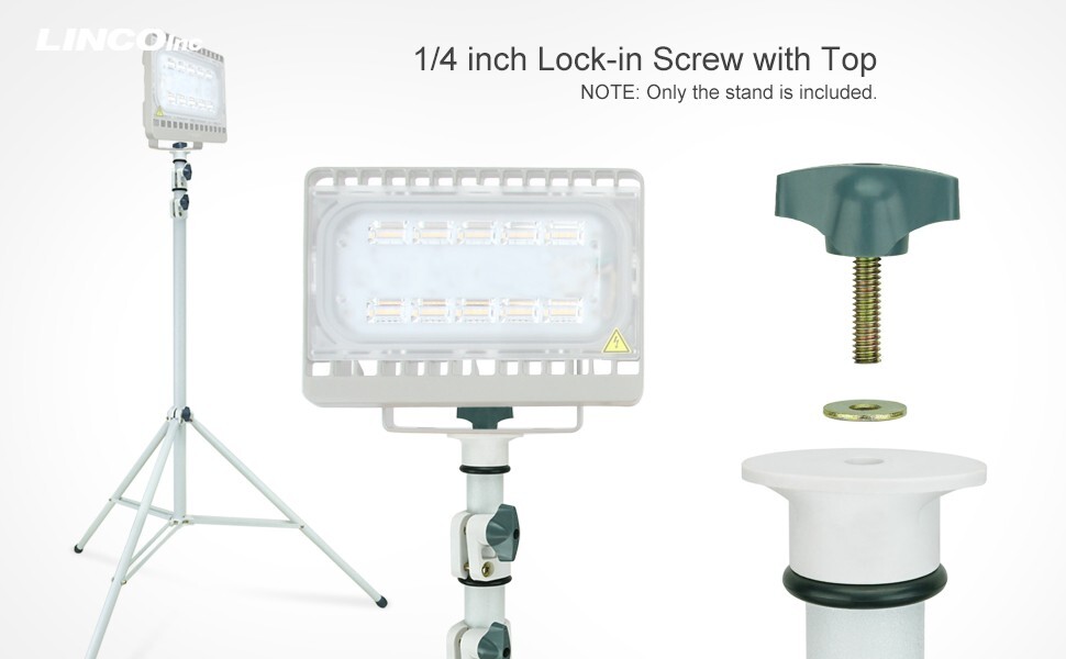 LINCO White 9ft Heavy Duty Light Tripod Stand for Work Lights DJ Party Lights