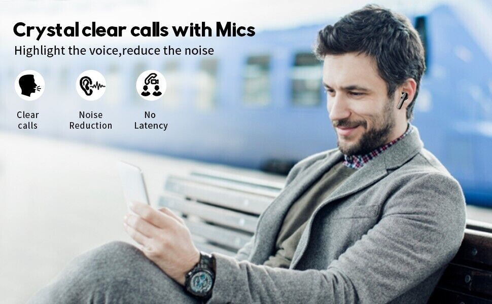 Wireless Earbuds, Bluetooth Earbuds 50H Playtime Deep Bass Loud Sound