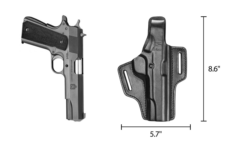 OWB Full Grain Leather Holster for Colt/Kimber/Springfield Most 1911 5'' No Rail