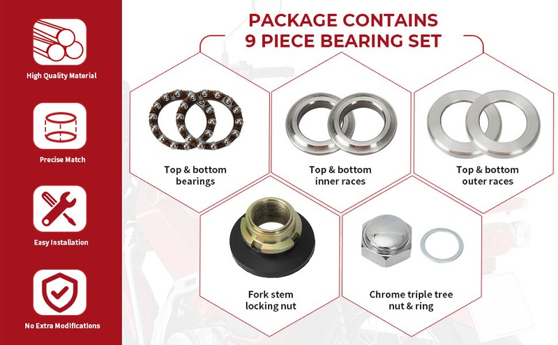 Steering Stem Bearing Rebuild Kit For Honda CT70 CT90 CL70 SL70 XL70 CL90 ATC200