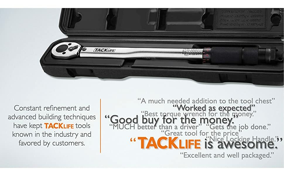 TACKLIFE 3/8-Inch Drive Click Torque Wrench 10-80 ft.-lb. / 13.6-108.5 Nm.-HTW1A