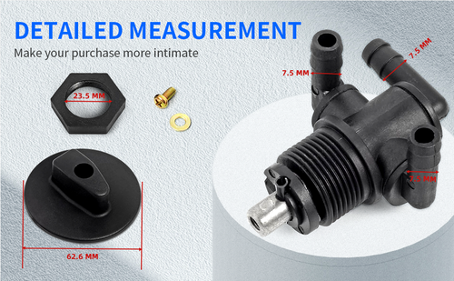 Fuel Tank Valve Petcock 3 Way & Knob NUT For Polaris Magnum 325 330 500 7052161 
