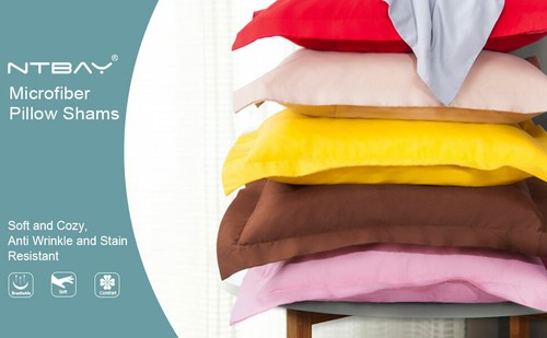 1800 Microfiber Pillow Shams Set of 2 Standard Queen King Size Pillowcases