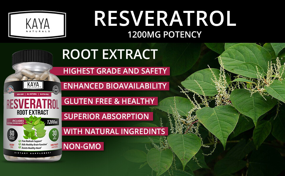 Resveratrol Capsules Anti-Aging Antioxidants, Brain Support, Radiant Skin