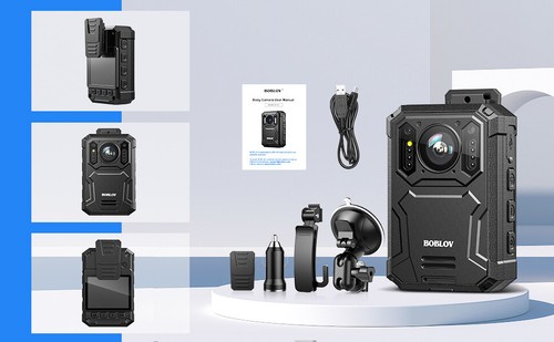 BOBLOV KJ23Pro 2K Body Camera Night Vision 4000mAh Battery 128GB Law Enforcement