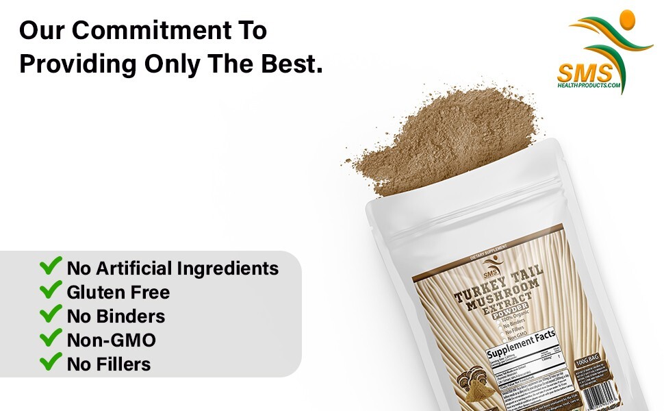 Turkey Tail Mushroom Extract Powder 100G 50% Polysaccharides Organic Non GMO