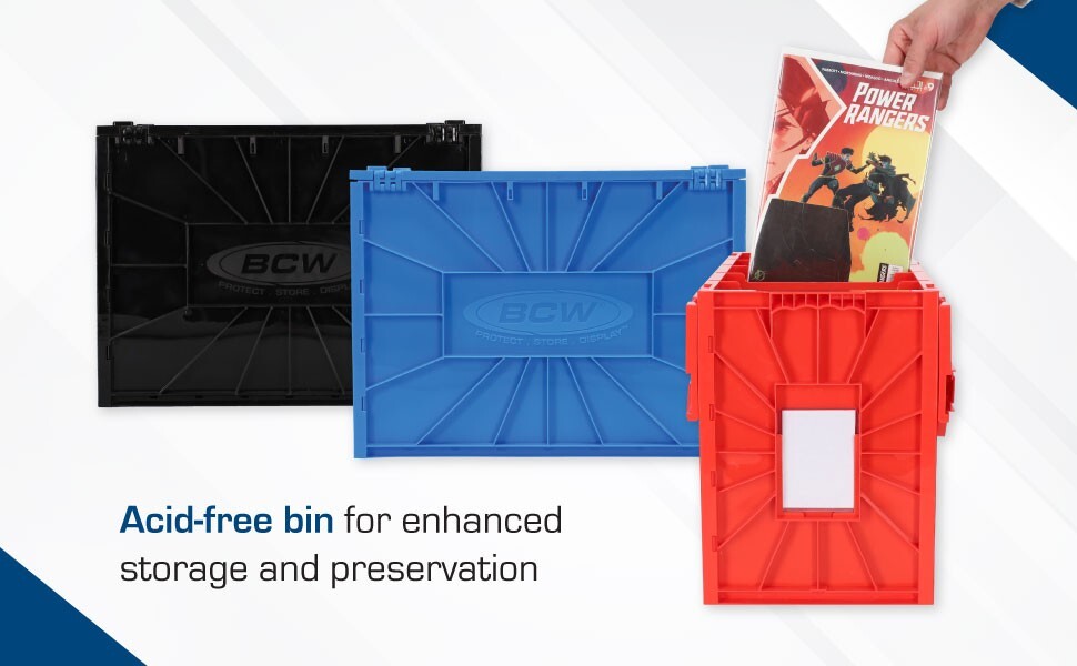 BCW MultiColor Short Comic Book Bin 4 Pack contains 1 Each  Black Blue Green Red