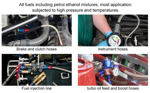 10Ft 3/8" Braided Stainless Fuel Line Filler Feed Hose+10pcs AN6 Fitting Kits