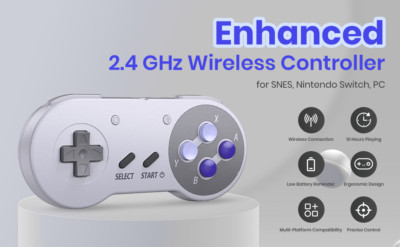 2x Wireless SNES Controller Remote Gamepad For Original Super Switch Online& SFC