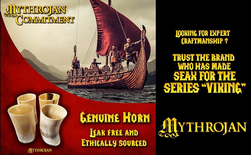 Viking Drinking Horn Shot Glasses Ale Beer Vodka Whiskey Drinkware Set of 4