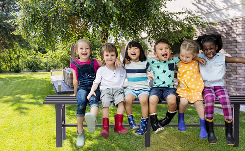 Lojok 4 Sizes Black Aluminum Outdoor Bench for Park Garden,Patio and Lounge