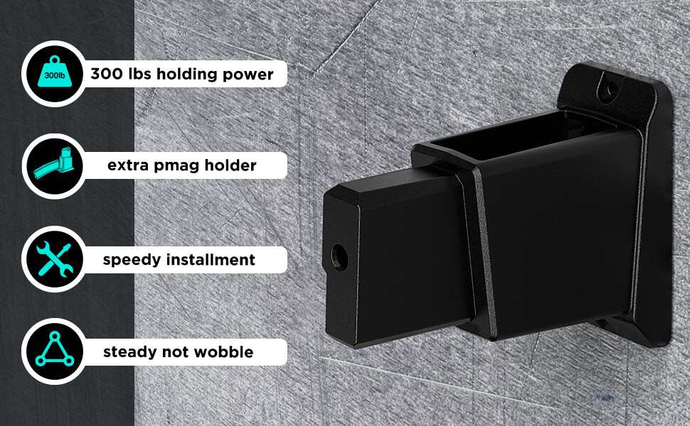 2-Pack Gun Wall Mount with Mag Holder for Rifle Vertical Wall Mount Gun Rack US