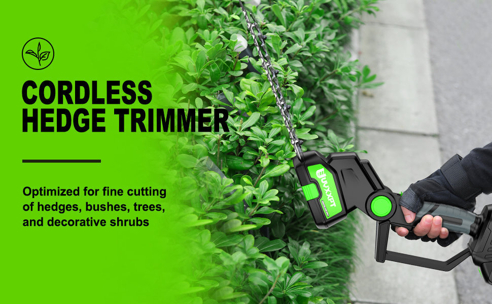 21V Cordless Grass Shear Shrubbery Trimmer 2 in 1 Handheld Hedge Trimmer