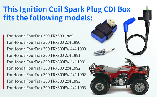 Ignition Coil Spark Plug CDI Box For Honda FourTrax 300 TRX300 2x4 4x4 1990-1993