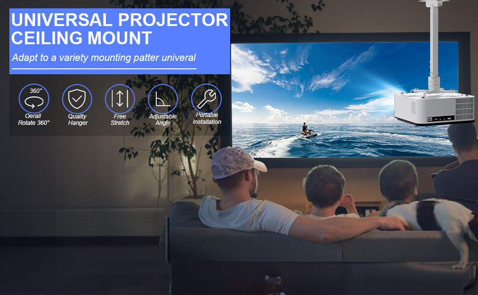 3in1 Universal 360° Swivel Tilt Projector Mount Ceiling Wall Holder Bracket 13kg