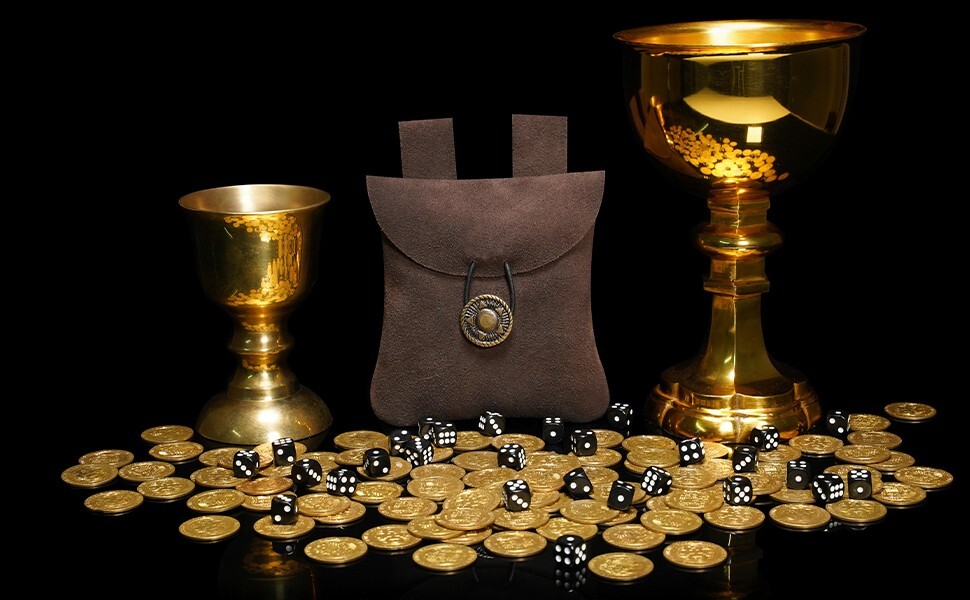 Medieval Belt Bag Reenactment Cosplay SCA Coin Pouch Small Purse Chocolate Brown