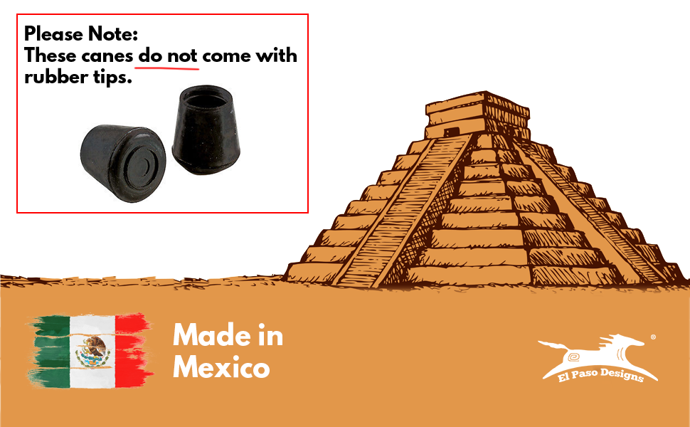 Hand Carved Wooden Cane Walking Stick Mexican Aztec Hand Painted Mexico ONE Cane