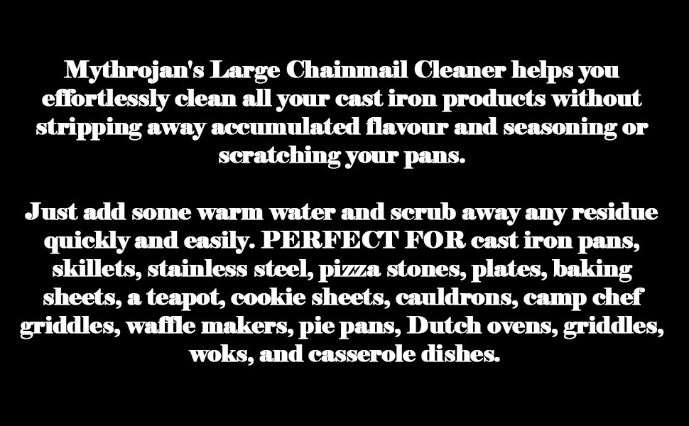 Chainmail Steel Stainless Skillet Cast Iron Scrubber Kitchen Cookware 10 x 10cm