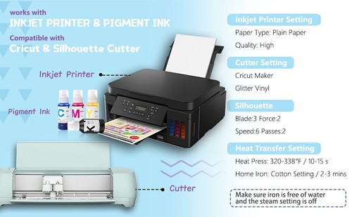 50Pack Heat Transfer Paper for Dark T Shirts 8.5x11" Iron on Transfer Paper 