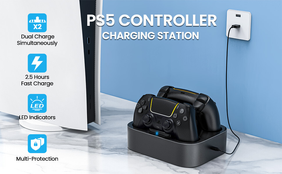 PS5 Controller Charging Station For Playstation 5 Controllers Dual Charging Dock