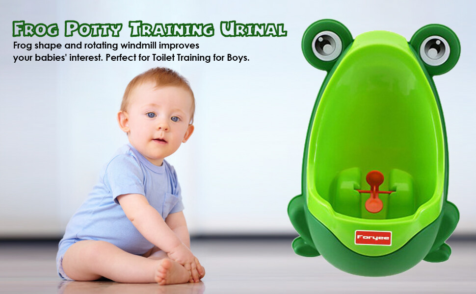 Cute Frog Potty Training Urinal for Boys with Funny Aiming Target - Blackish Gre