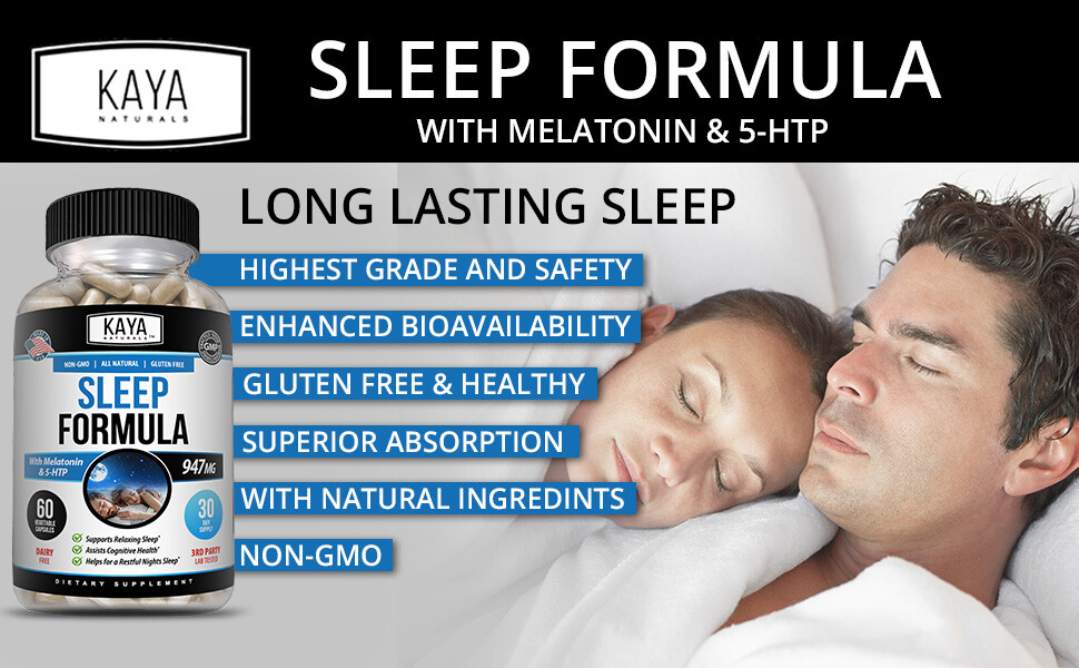 (2 Pack) Deep Sleep Formula,  Fall Asleep & Stay Asleep, Melatonin Sleeping Aid 