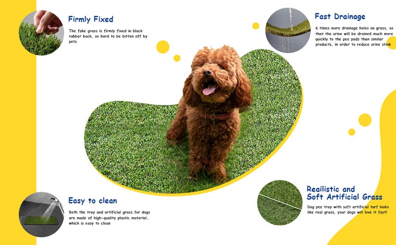 Artificial Grass Dog Pee Pads with Foldable Litter Box for Balcony - 23&times;15 SMALL