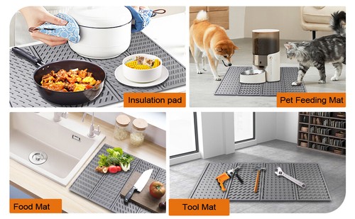 Silicone Draining Board Mat Dish Drying Mat Folding Draining Mat Pad Drainer Mat