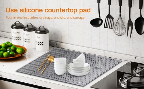 Silicone Draining Board Mat Dish Drying Mat Folding Draining Mat Pad Drainer Mat