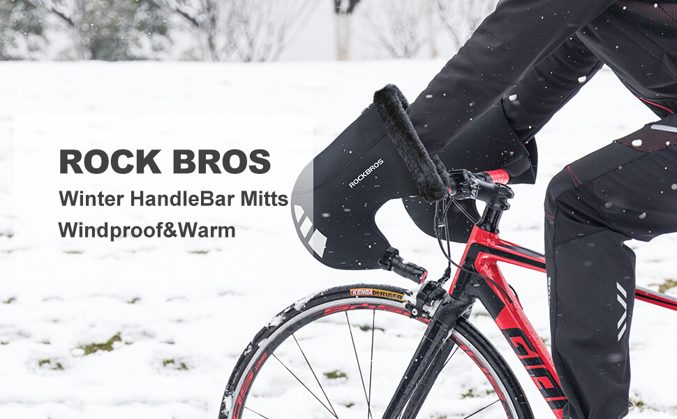 ROCKBROS Winter Bicycle Handlebar Gloves Road Bike Cycling Warm Bar Mittens NEW