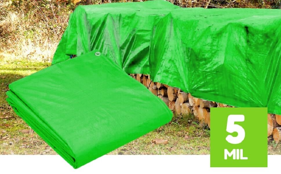 Standard Poly Tarp Reinforced Edge Grommet Multi-Purpose, Pool Cover Boat Tarps