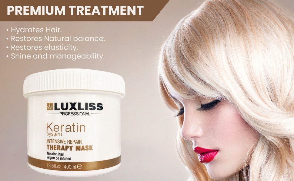 Keratin Hair Mask Professional Hair Repair Treatment Intensive Therapy Luxliss